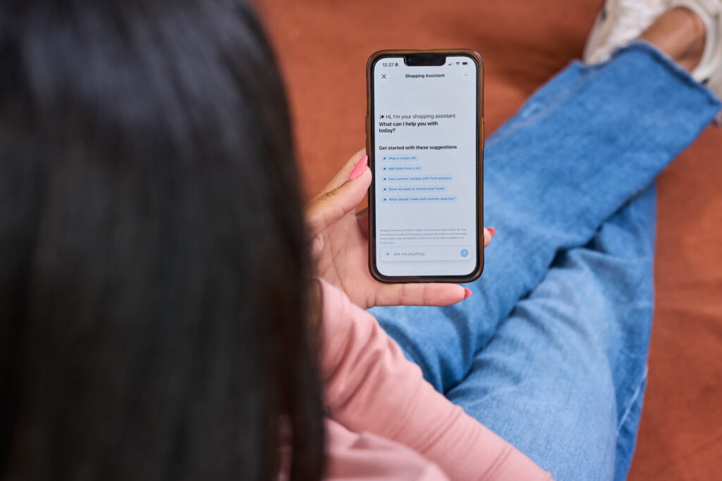Shopping Assistant On Phone Screen